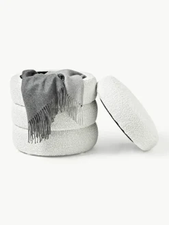 Bouclé poef Alto met opbergruimte
