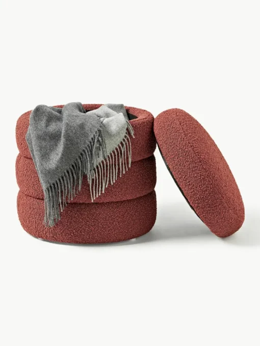 Bouclé poef Alto met opbergruimte