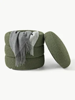 Bouclé poef Alto met opbergruimte