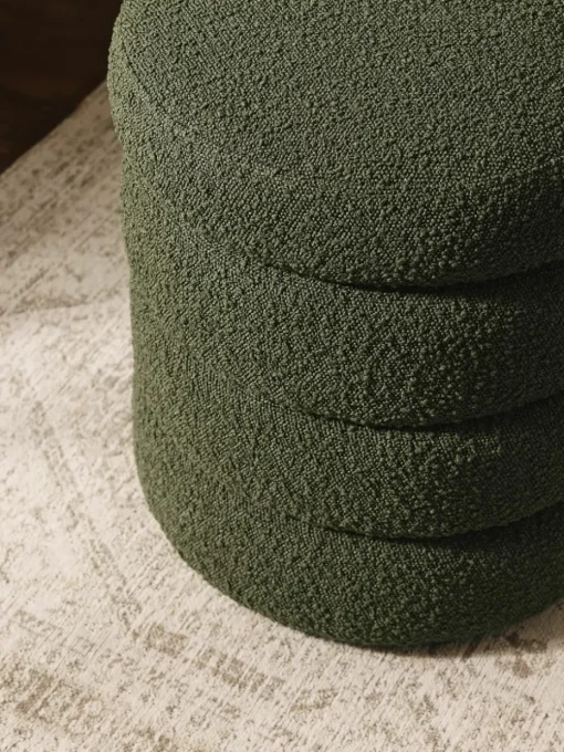 Bouclé poef Alto met opbergruimte