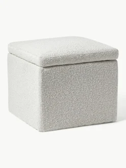 Bouclé poef Winou met opbergruimte