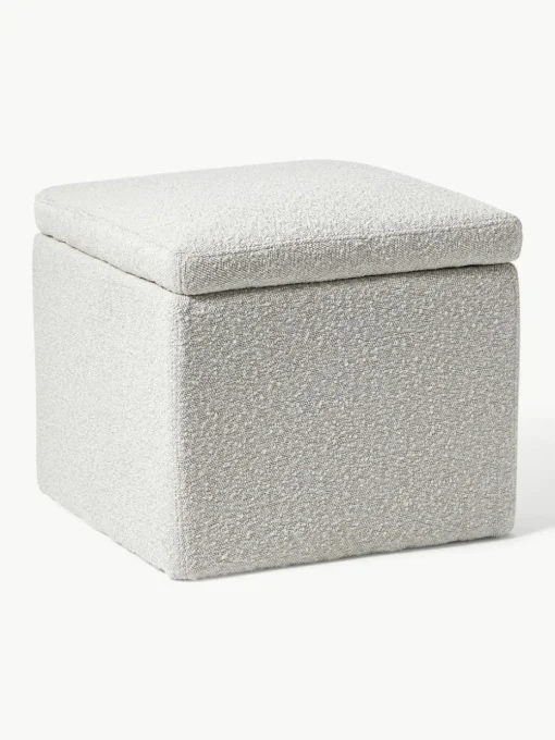 Bouclé poef Winou met opbergruimte