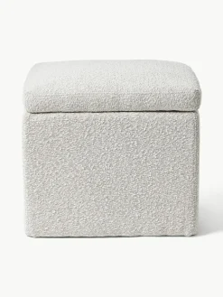 Bouclé poef Winou met opbergruimte