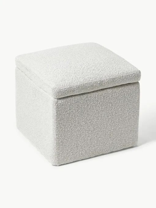 Bouclé poef Winou met opbergruimte