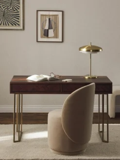 Bureau Luca van mangohout met visgraat-patroon