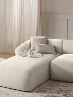 Chaise longue hoekmodule Sofia uit bouclé