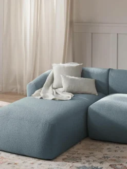 Chaise longue hoekmodule Sofia uit bouclé