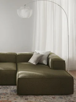 Chaise longue hoekmodule Lennon uit bouclé