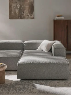 Chaise longue hoekmodule Lennon van bouclé