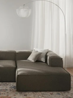 Chaise longue hoekmodule Lennon uit bouclé