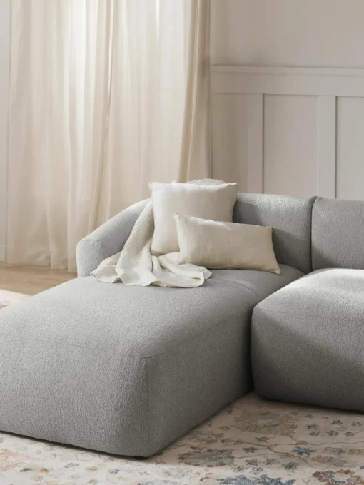 Chaise longue hoekmodule Sofia uit bouclé