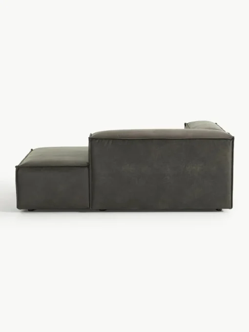 Chaise longue hoekmodule Lennon van gerecycled leer