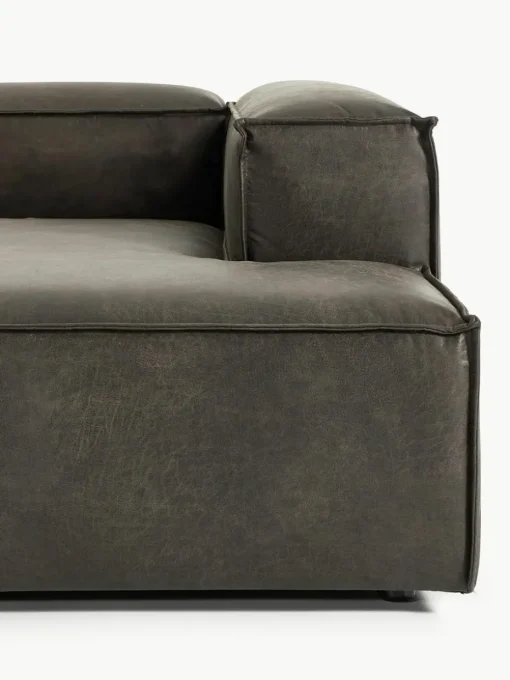 Chaise longue hoekmodule Lennon van gerecycled leer
