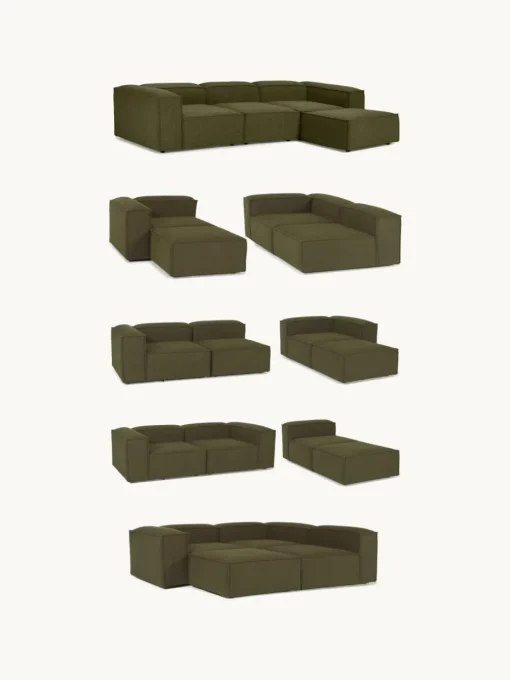 Chaise longue hoekmodule Lennon uit bouclé