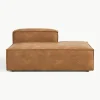 Chaise longue module Lennon van gerecycled leer