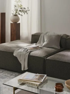 Chaise longue module Lennon uit bouclé