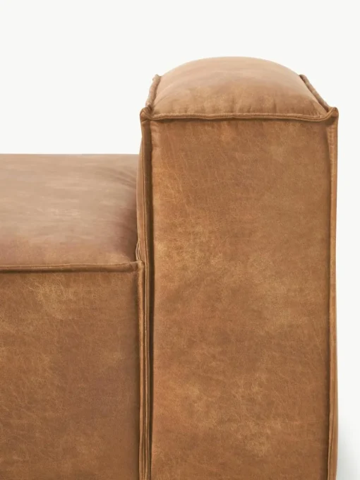 Chaise longue module Lennon van gerecycled leer