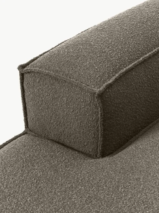 Chaise longue module Lennon uit bouclé