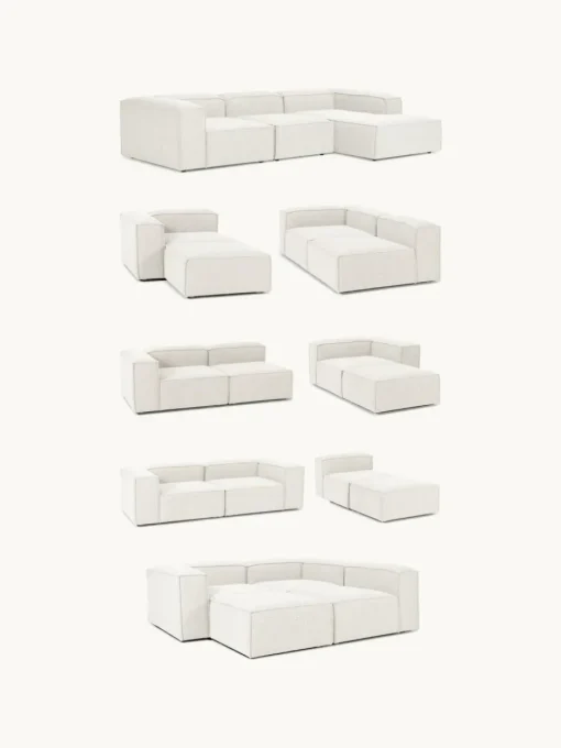 Chaise longue module Lennon van bouclé