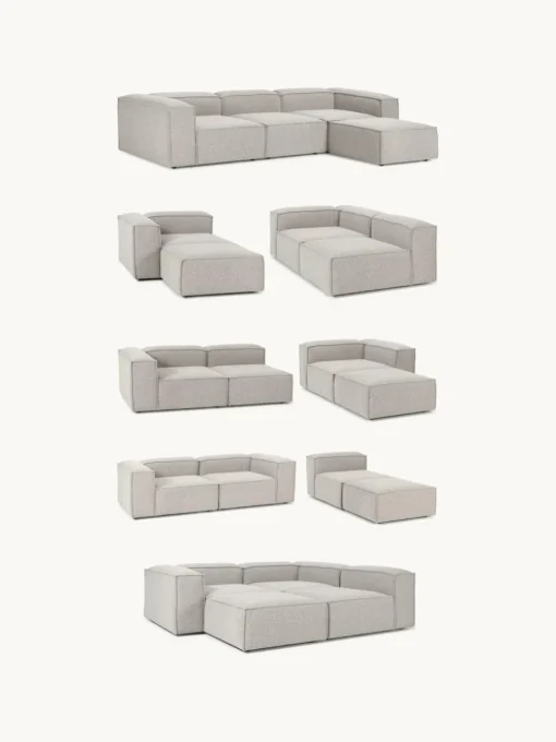 Chaise longue module Lennon van bouclé
