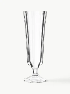 Champagneglazen Ana met geribbeld oppervlak, 12 stuks