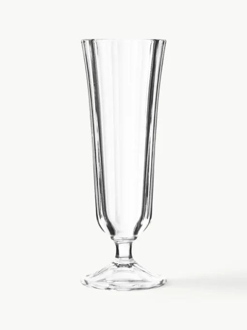 Champagneglazen Ana met geribbeld oppervlak, 12 stuks