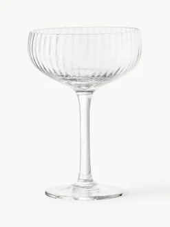 Champagneglazen Astrid met groefstructuur, 6 stuks