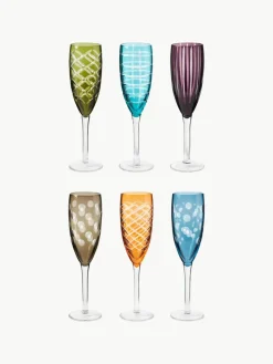 Champagneglazen Cuttings, set van 6