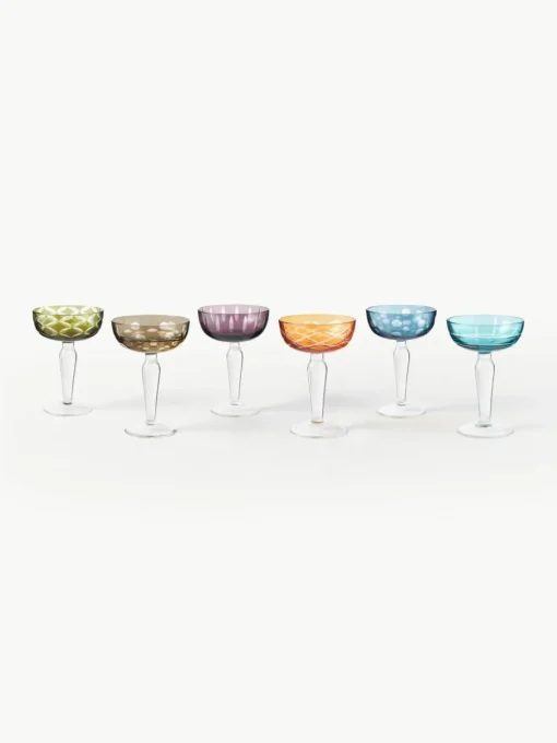 Champagneglazen Cuttings, set van 6