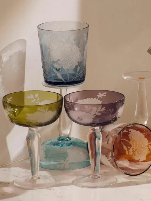 Champagneglazen Peony, set van 6