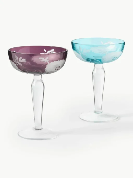 Champagneglazen Peony, set van 6