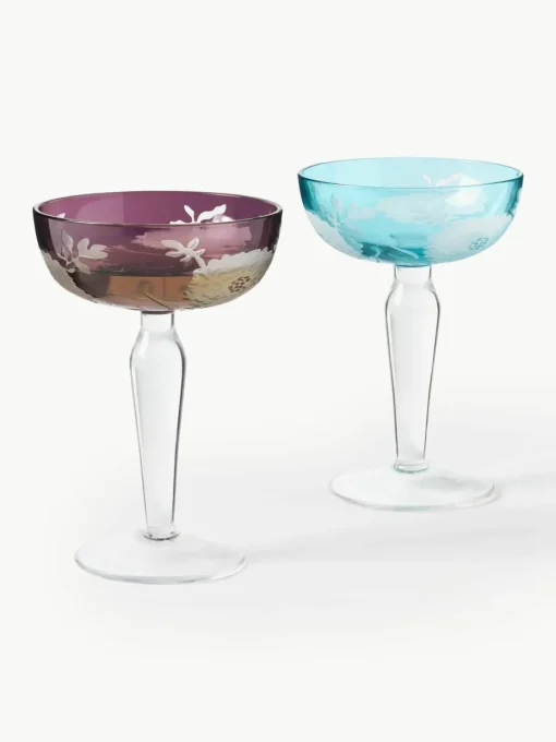 Champagneglazen Peony, set van 6