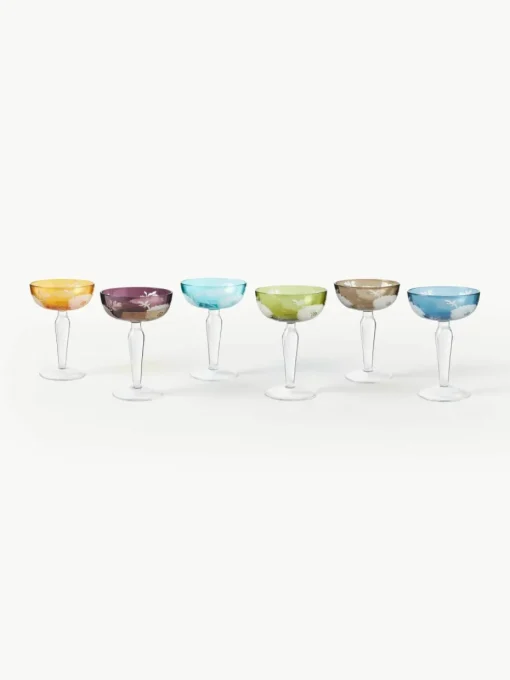 Champagneglazen Peony, set van 6