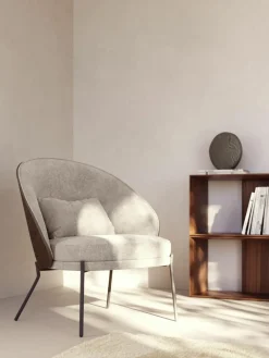 Chenille lounge fauteuil Eamy