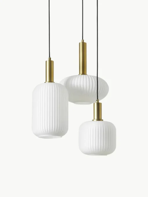 Cluster hanglamp Candela van opaalglas
