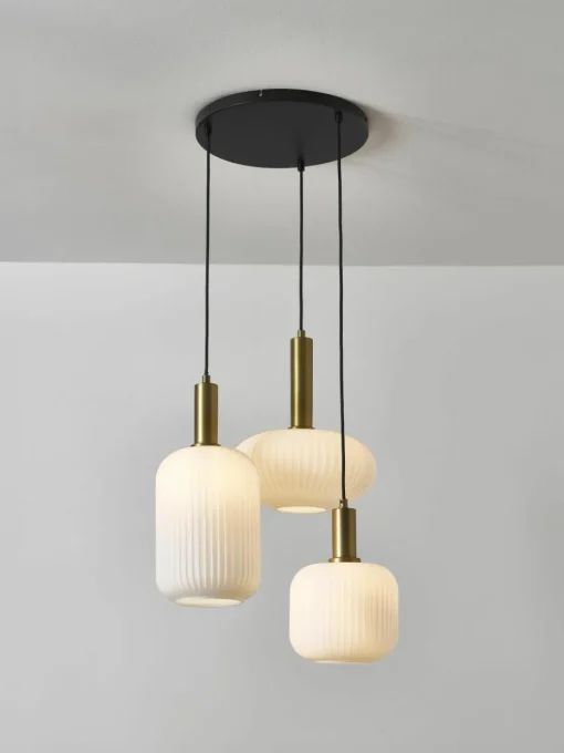 Cluster hanglamp Candela van opaalglas