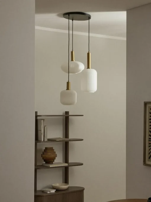 Cluster hanglamp Candela van opaalglas
