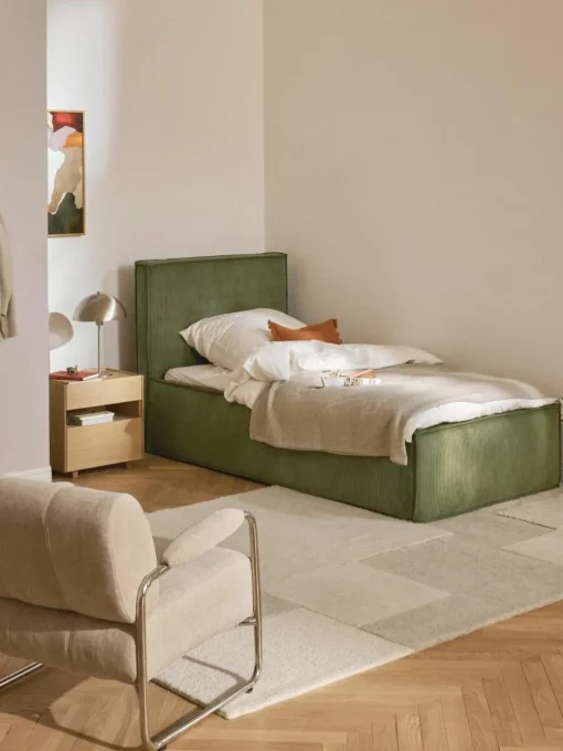 Corduroy eenpersoonsbed Dream met opbergruimte