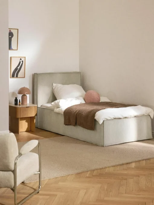 Corduroy eenpersoonsbed Dream met opbergruimte