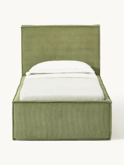 Corduroy gestoffeerd bed Dream met opbergruimte