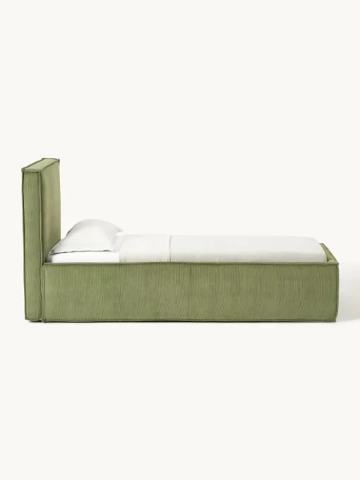 Corduroy gestoffeerd bed Dream met opbergruimte