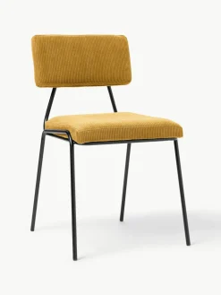 Corduroy gestoffeerde stoelen Mats, 2 stuks