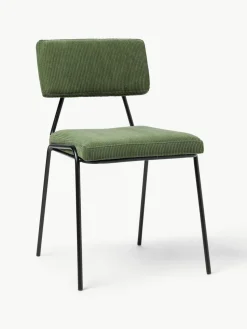 Corduroy gestoffeerde stoelen Mats, 2 stuks