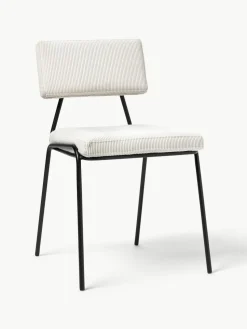 Corduroy gestoffeerde stoelen Mats, 2 stuks