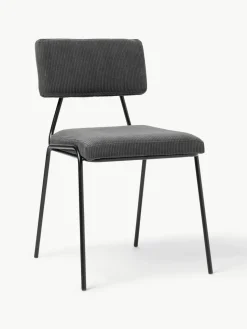 Corduroy gestoffeerde stoelen Mats, 2 stuks