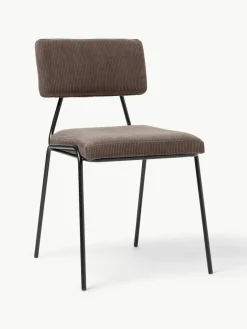 Corduroy gestoffeerde stoelen Mats, 2 stuks