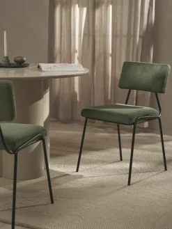 Corduroy gestoffeerde stoelen Mats, 2 stuks