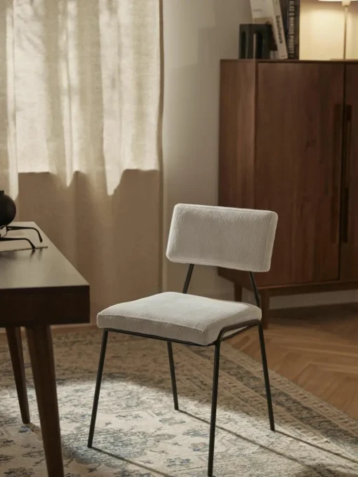 Corduroy gestoffeerde stoelen Mats, 2 stuks