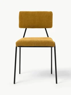 Corduroy gestoffeerde stoelen Mats, 2 stuks