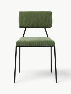 Corduroy gestoffeerde stoelen Mats, 2 stuks